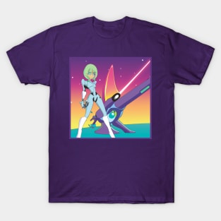 Anime Girl with Space Gun T-Shirt